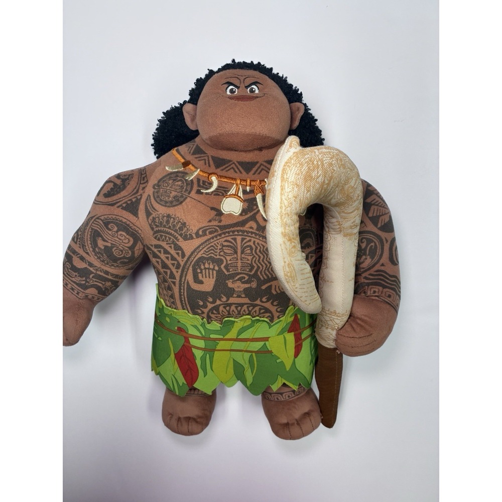 Disney Moana Maui Talking Plush Doll 15" Fish Hook Figure Brown Green